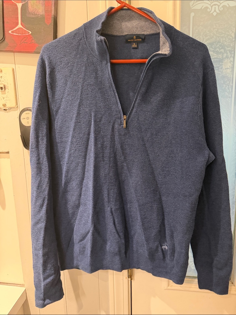 Brooks Brothers Men's Blue Zip-Up Sweater